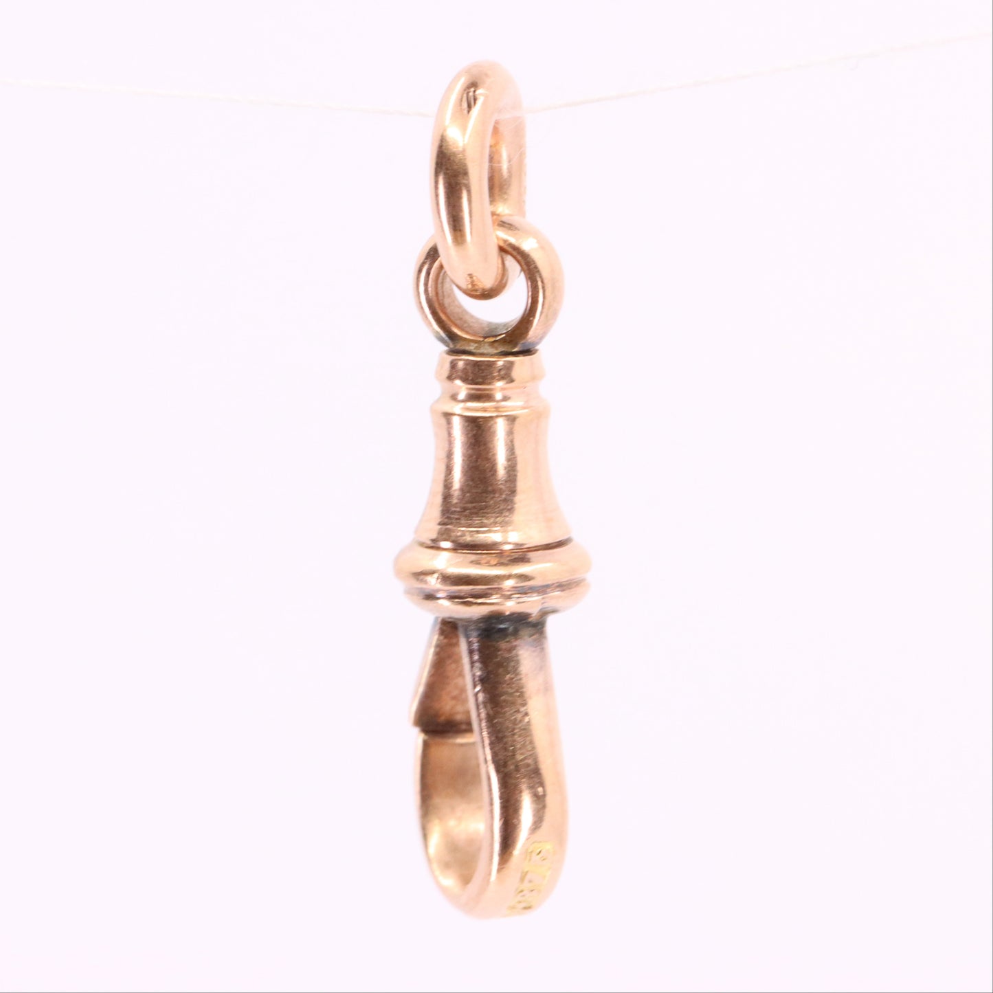 Antique 9ct Hallmarked Rose Gold Swivel Dog Clip Clasp Jewellery Finding Pendant