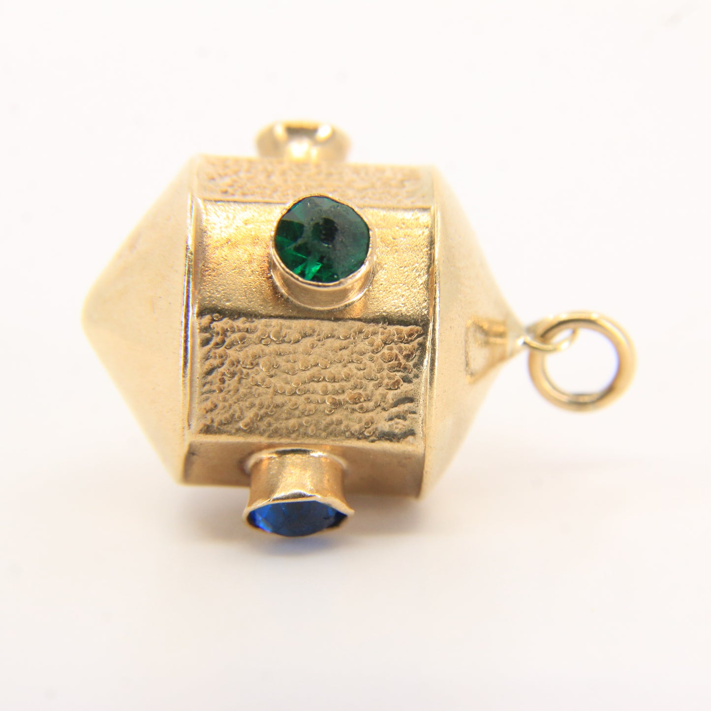 Vintage 9ct Gold Lantern Pendant Charm Gem Set With Multi Stones Jewellery Gift