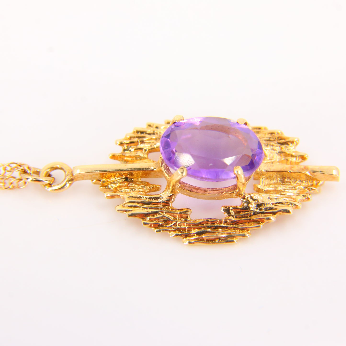 Vintage 9ct Amethyst Pendant Necklace Hallmarked Gold Chain Boxed