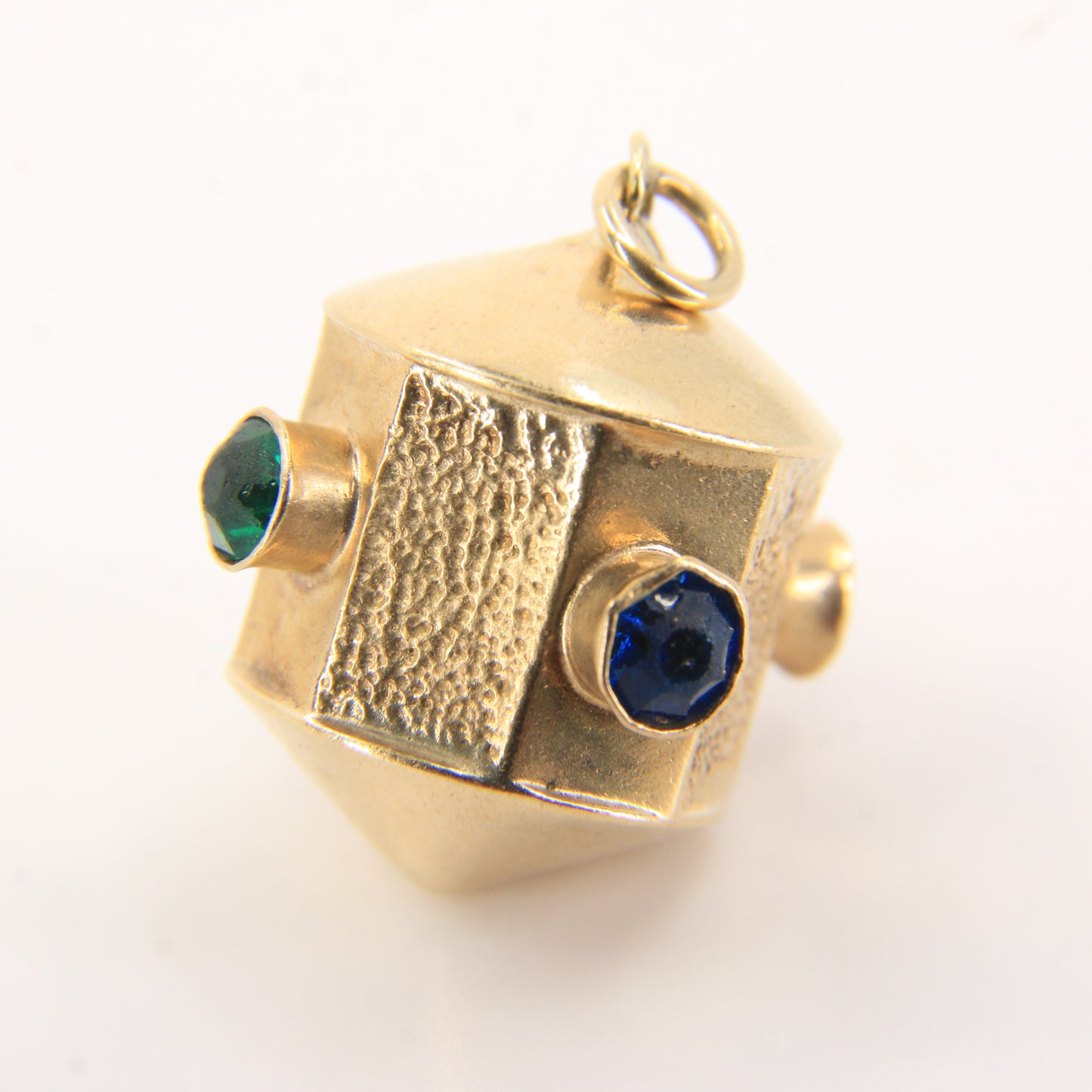 Vintage 9ct Gold Lantern Pendant Charm Gem Set With Multi Stones Jewellery Gift