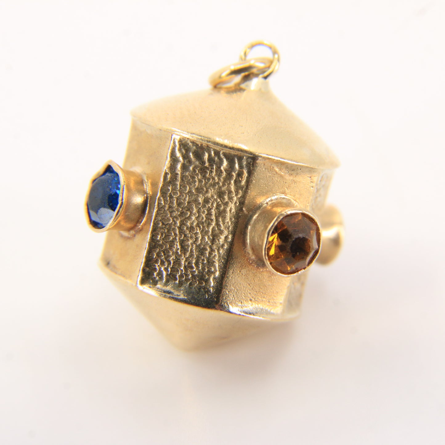 Vintage 9ct Gold Lantern Pendant Charm Gem Set With Multi Stones Jewellery Gift