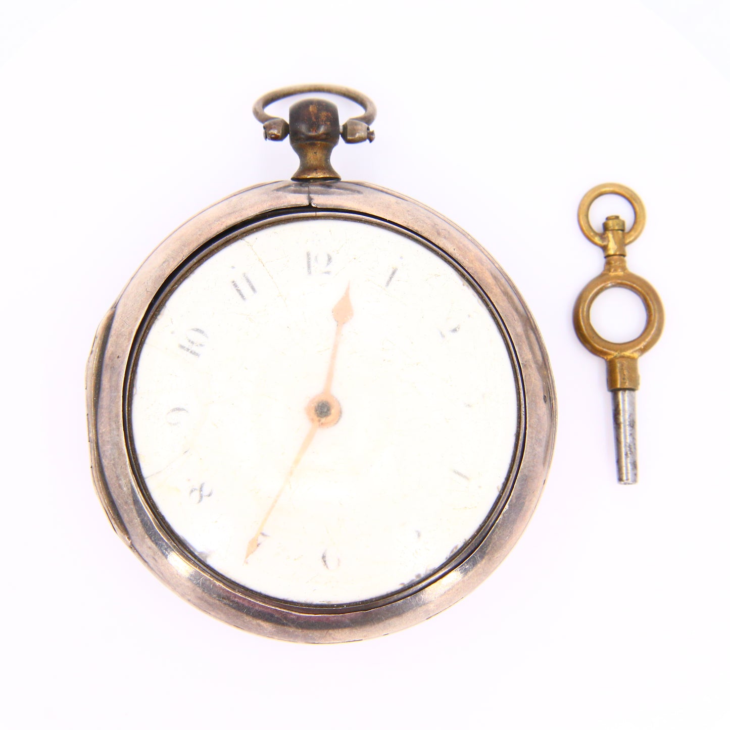 Antique Silver Wm Elliott London 1802 Pair Cased Verge Pocket Watch Running Gift