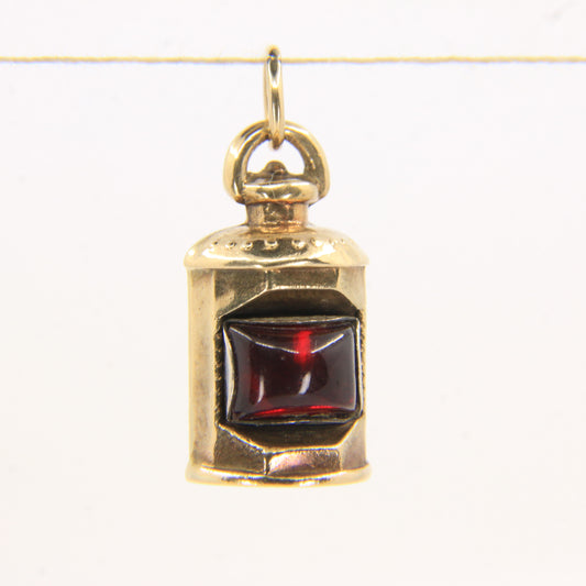 Vintage 9ct Gold Hallmarked Port Side Lantern Pendant Nautical Charm Gift