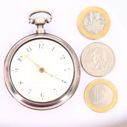 Antique Silver Fob Watch Elizabeth Tope 1816 London Fusee Pocket Watch Working Condition