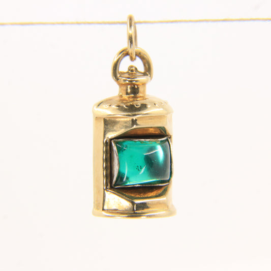 Vintage 9ct Gold Hallmarked Starboard Side Lantern Pendant Nautical Maritime Charm