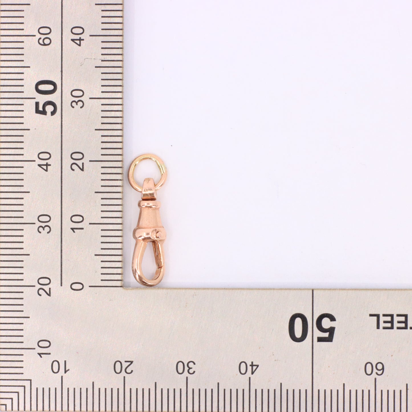 Antique 9ct Rose Gold Swivel Albert Dog Clip Clasp Charm Holder Pendant Finding