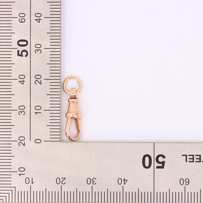 Antique 9ct Rose Gold Swivel Albert Dog Clip Clasp Charm Holder Pendant Finding