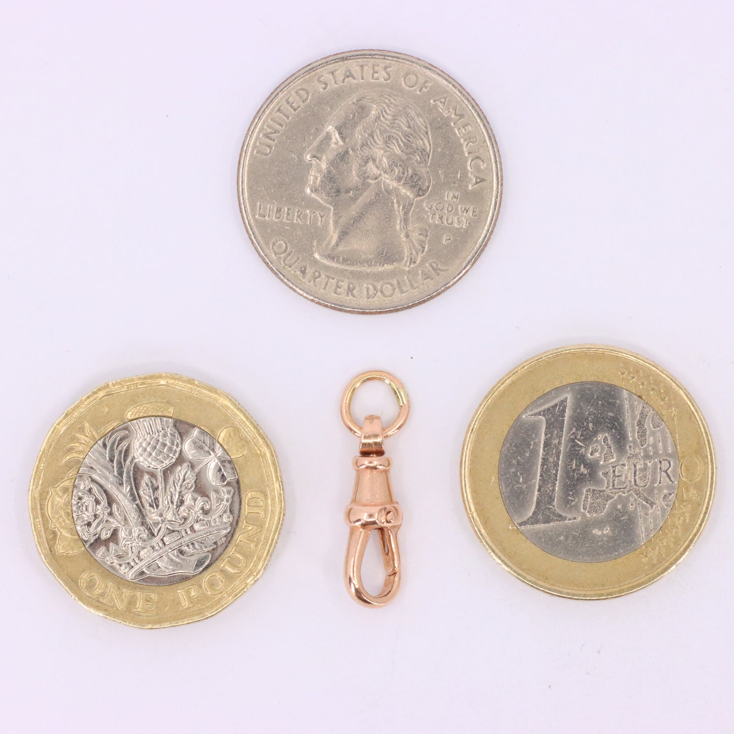 Antique 9ct Rose Gold Swivel Albert Dog Clip Clasp Charm Holder Pendant Finding