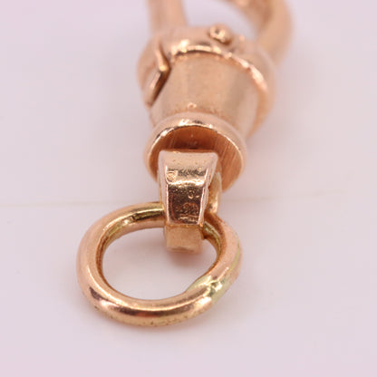 Antique 9ct Rose Gold Swivel Albert Dog Clip Clasp Charm Holder Pendant Finding