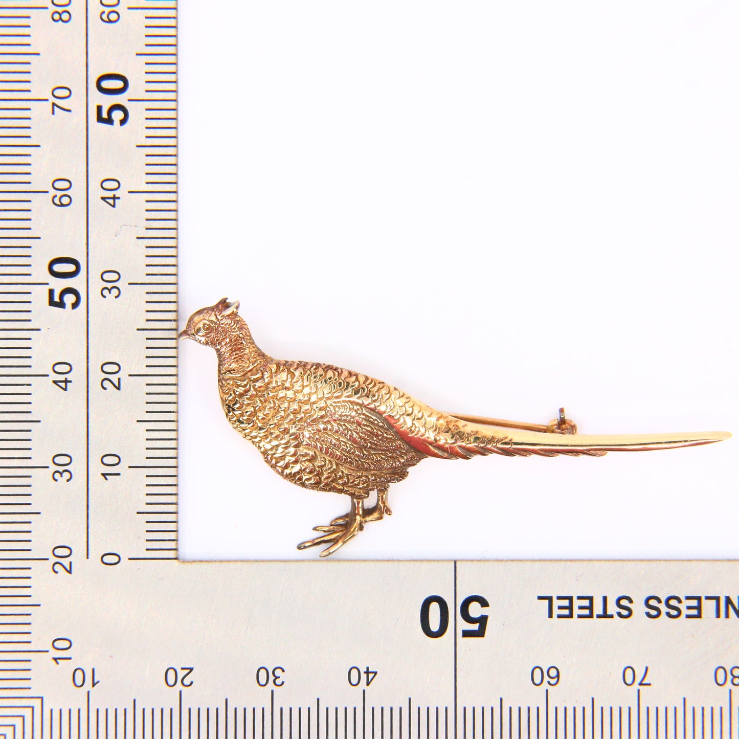 Vintage 9ct Pheasant Brooch 9 Carat Hallmarked Gold Scottish Animal Fine Jewellery Boxed