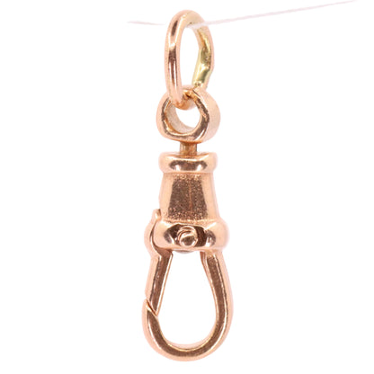 Antique 9ct Rose Gold Swivel Albert Dog Clip Clasp Charm Holder Pendant Finding