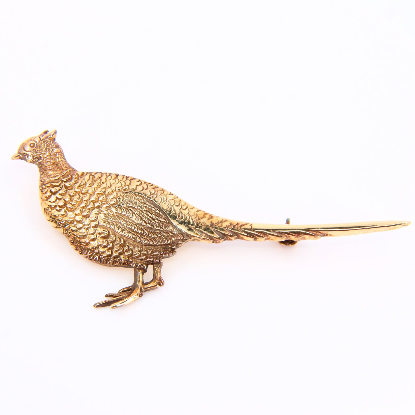 Vintage 9ct Pheasant Brooch 9 Carat Hallmarked Gold Scottish Animal Fine Jewellery Boxed