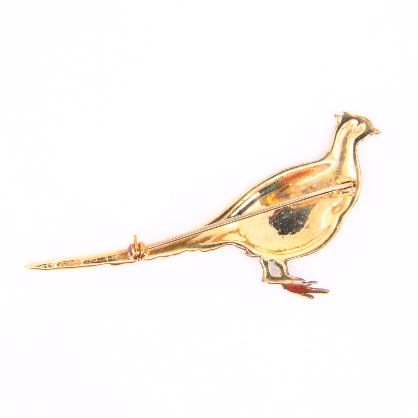 Vintage 9ct Pheasant Brooch 9 Carat Hallmarked Gold Scottish Animal Fine Jewellery Boxed