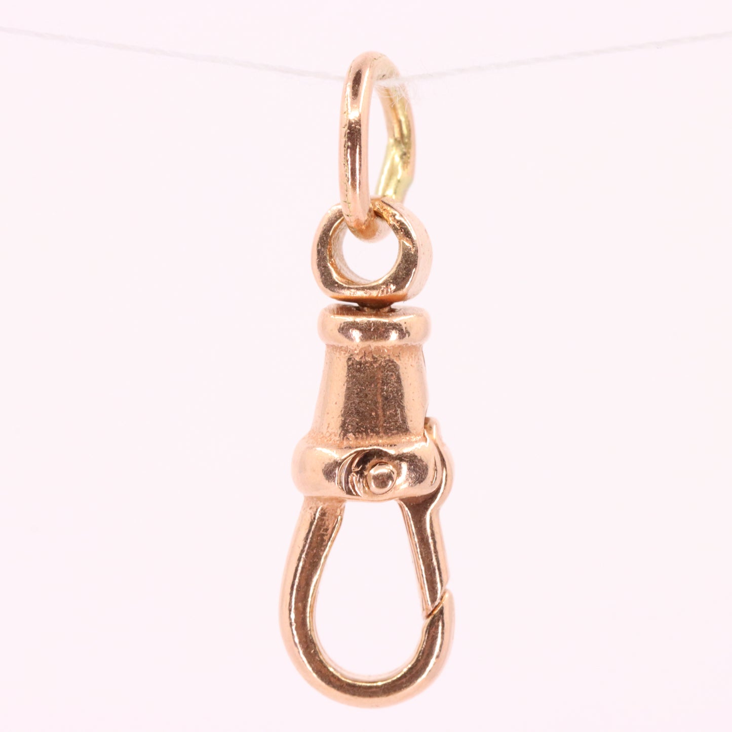 Antique 9ct Rose Gold Swivel Albert Dog Clip Clasp Charm Holder Pendant Finding