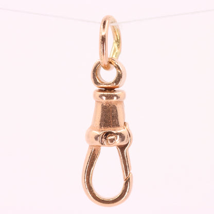 Antique 9ct Rose Gold Swivel Albert Dog Clip Clasp Charm Holder Pendant Finding