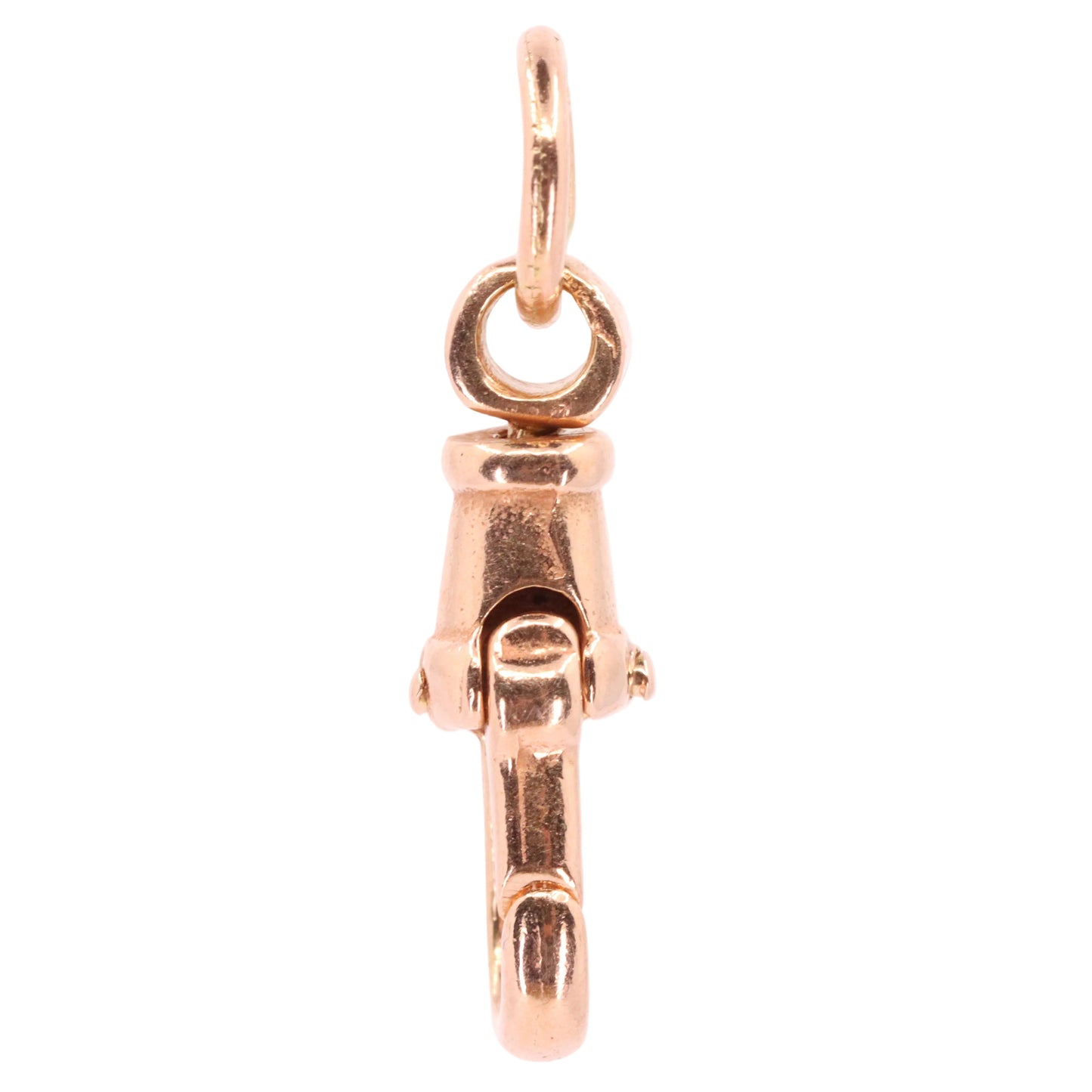 Antique 9ct Rose Gold Swivel Albert Dog Clip Clasp Charm Holder Pendant Finding