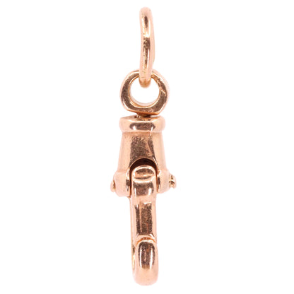 Antique 9ct Rose Gold Swivel Albert Dog Clip Clasp Charm Holder Pendant Finding