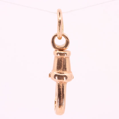 Antique 9ct Rose Gold Swivel Albert Dog Clip Clasp Charm Holder Pendant Finding