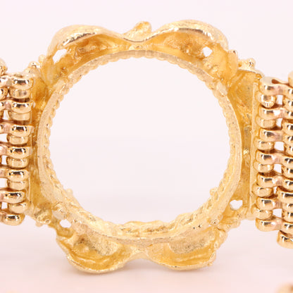 Vintage 9ct Hallmarked Gold Full Sovereign Coin Bracelet Heart Lock 7.2 Inch