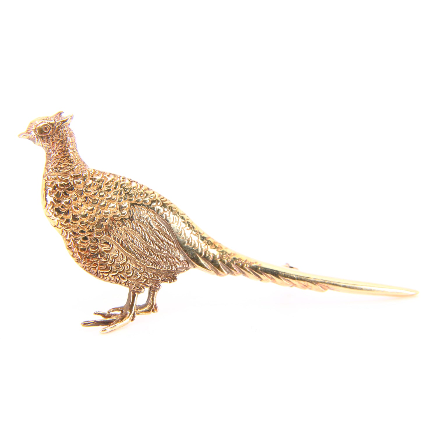 Vintage 9ct Pheasant Brooch 9 Carat Hallmarked Gold Scottish Animal Fine Jewellery Boxed