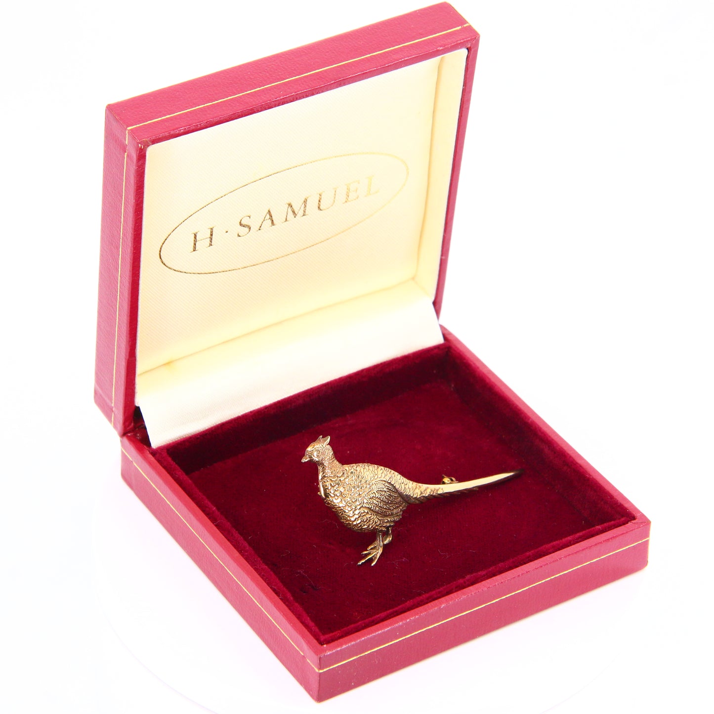 Vintage 9ct Pheasant Brooch 9 Carat Hallmarked Gold Scottish Animal Fine Jewellery Boxed