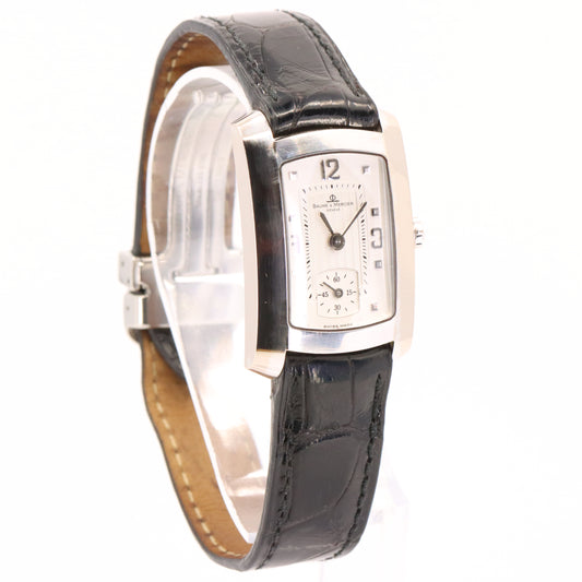 Vintage 18ct Hallmarked White Gold Baume & Mercier Hampton Ladies Quartz Watch Boxed
