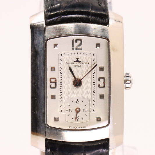 Vintage 18ct Hallmarked White Gold Baume & Mercier Hampton Ladies Quartz Watch Boxed