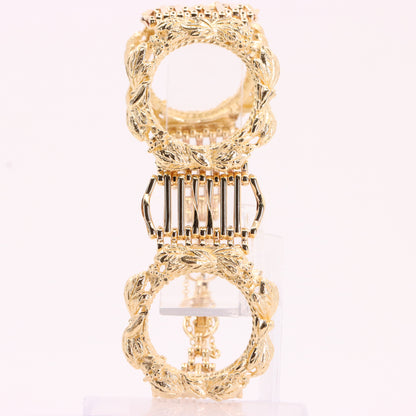Vintage 9ct Hallmarked Gold Full Sovereign Coin Bracelet Heart Lock 7.2 Inch