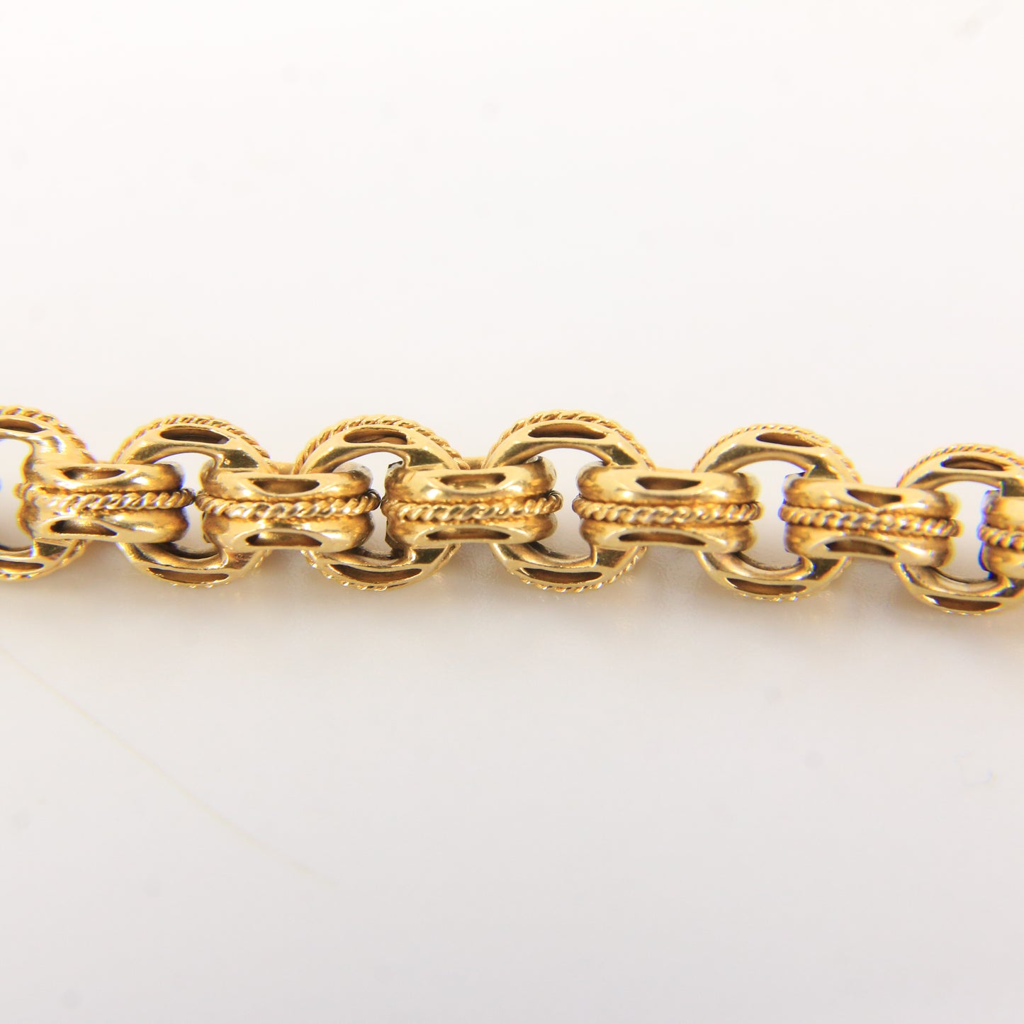 Antique 18K Gold 3.5 Inch Part Albert Chain With Clasp & Ornate Swivel T-Bar