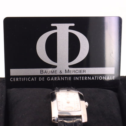Vintage 18ct Hallmarked White Gold Baume & Mercier Hampton Ladies Quartz Watch Boxed