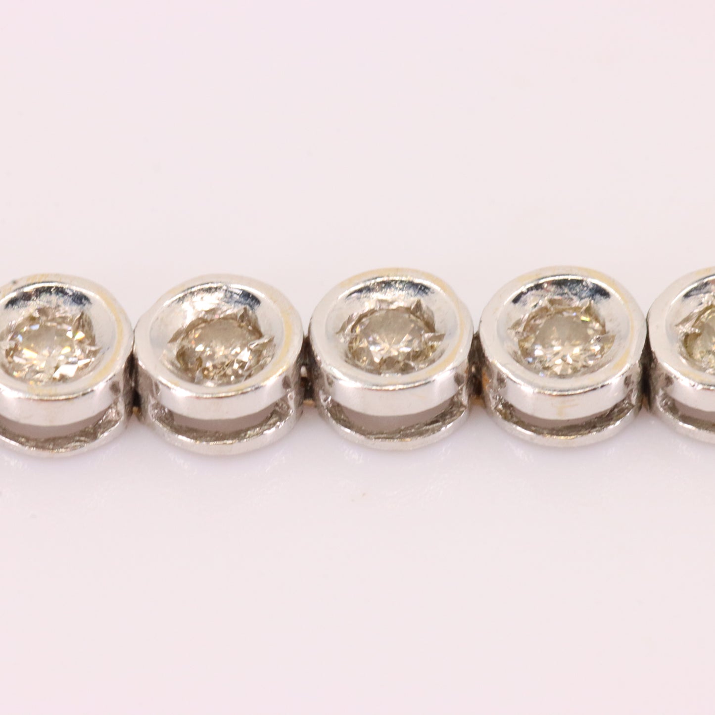 Vintage 18ct Hallmarked 7 Inch White Gold Diamond Tennis Bracelet 50 Diamonds