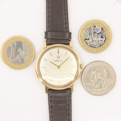 Vintage 9ct Gold Omega Wristwatch With Cal 620 Movement & Leather Strap