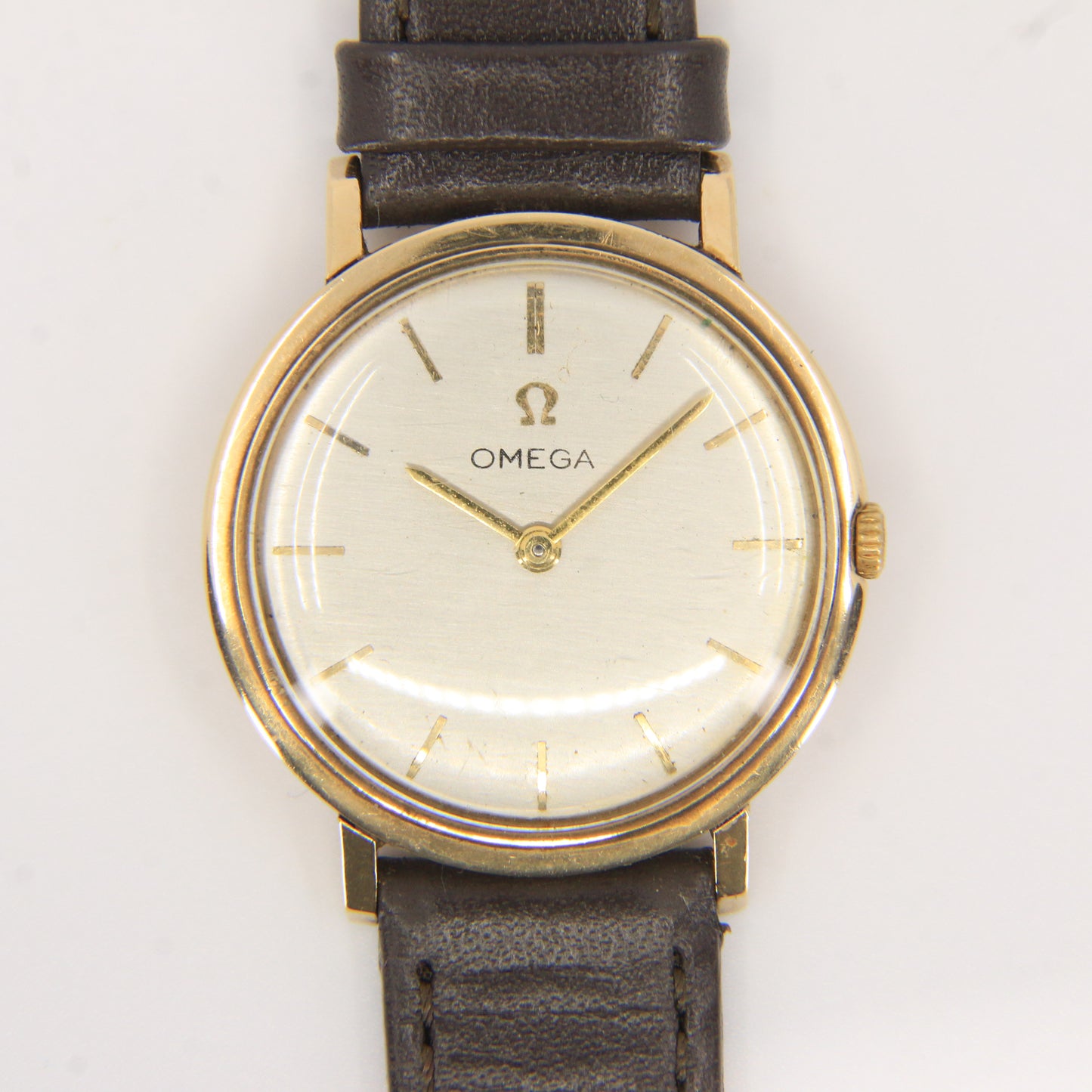 Vintage 9ct Gold Omega Wristwatch With Cal 620 Movement & Leather Strap
