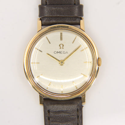 Vintage 9ct Gold Omega Wristwatch With Cal 620 Movement & Leather Strap