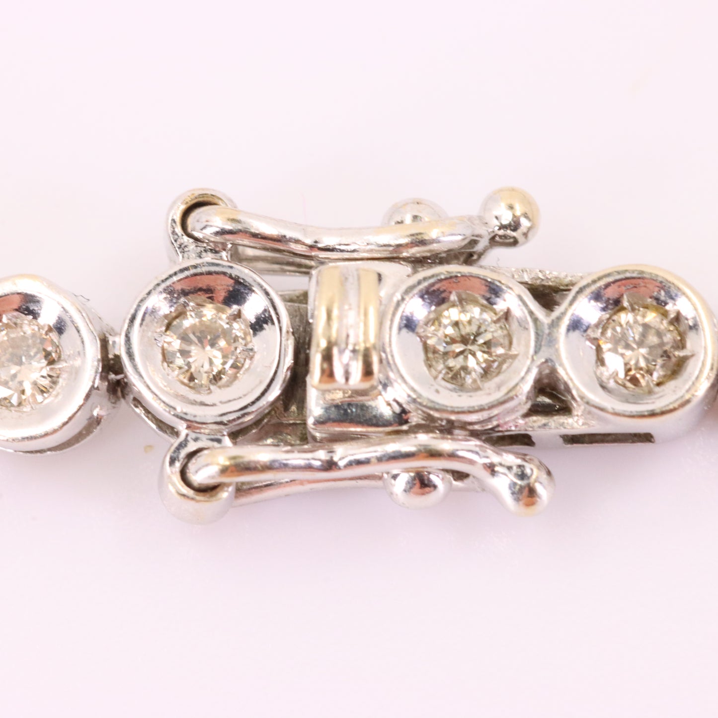 Vintage 18ct Hallmarked 7 Inch White Gold Diamond Tennis Bracelet 50 Diamonds
