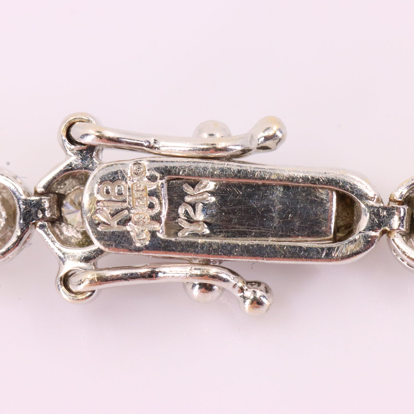 Vintage 18ct Hallmarked 7 Inch White Gold Diamond Tennis Bracelet 50 Diamonds