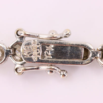 Vintage 18ct Hallmarked 7 Inch White Gold Diamond Tennis Bracelet 50 Diamonds