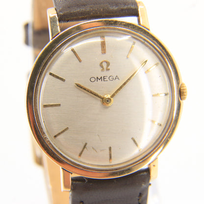 Vintage 9ct Gold Omega Wristwatch With Cal 620 Movement & Leather Strap