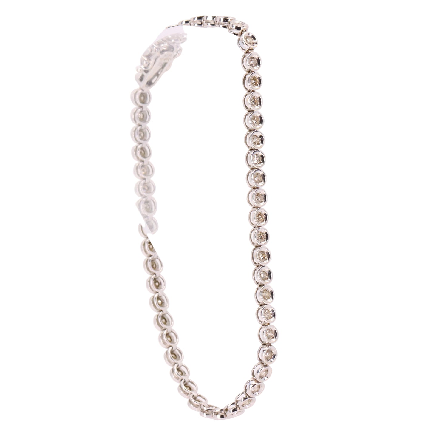 Vintage 18ct Hallmarked 7 Inch White Gold Diamond Tennis Bracelet 50 Diamonds