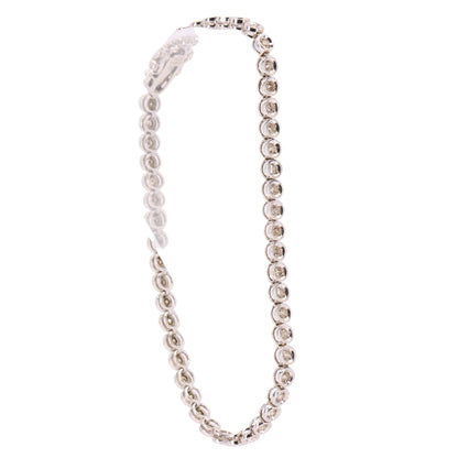 Vintage 18ct Hallmarked 7 Inch White Gold Diamond Tennis Bracelet 50 Diamonds
