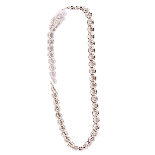 Vintage 18ct Hallmarked 7 Inch White Gold Diamond Tennis Bracelet 50 Diamonds