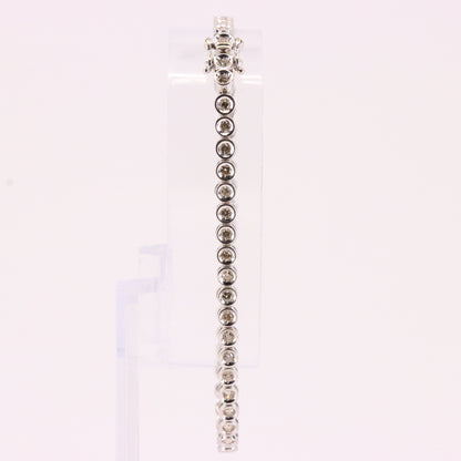 Vintage 18ct Hallmarked 7 Inch White Gold Diamond Tennis Bracelet 50 Diamonds
