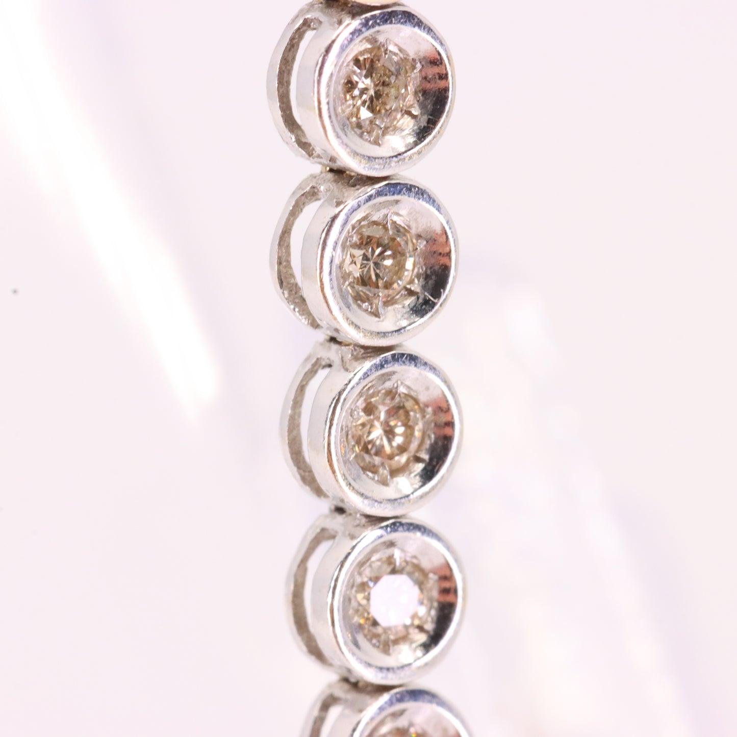 Vintage 18ct Hallmarked 7 Inch White Gold Diamond Tennis Bracelet 50 Diamonds