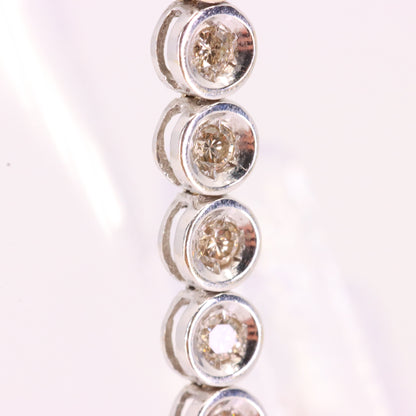 Vintage 18ct Hallmarked 7 Inch White Gold Diamond Tennis Bracelet 50 Diamonds