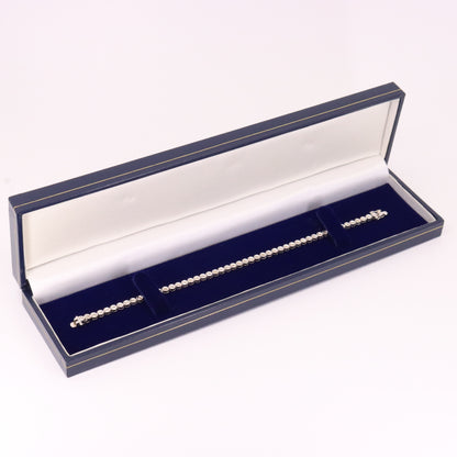 Vintage 18ct Hallmarked 7 Inch White Gold Diamond Tennis Bracelet 50 Diamonds