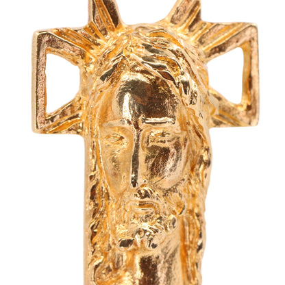 Vintage 9ct Hallmarked Yellow Gold Unoaerre Jesus Christ Cross Pendant Religious
