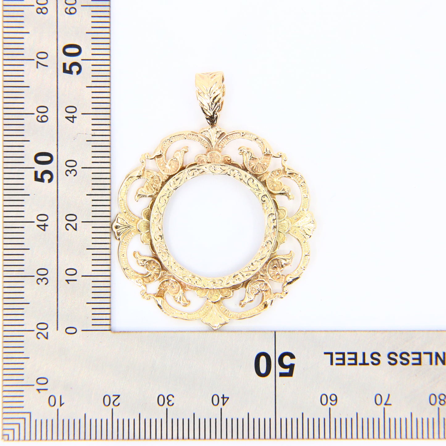 Vintage 9ct 22.05mm Full Sovereign Pendant Coin Display Charm Hallmarked Gold