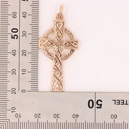 Vintage 9ct Hallmarked Gold Celtic Iona Cross Pendant Scottish Jewellery Gift