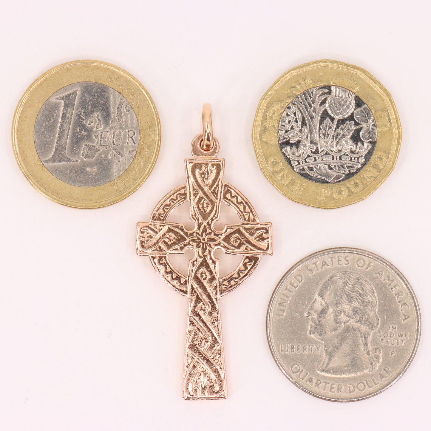 Vintage 9ct Hallmarked Gold Celtic Iona Cross Pendant Scottish Jewellery Gift