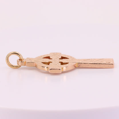 Vintage 9ct Hallmarked Gold Celtic Iona Cross Pendant Scottish Jewellery Gift